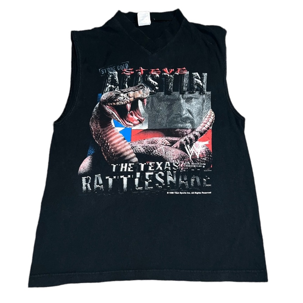 VTG 1999 Stone Cold Steve Austin The Texas Rattlesnake Muscle Shirt WWE WCW WWF
